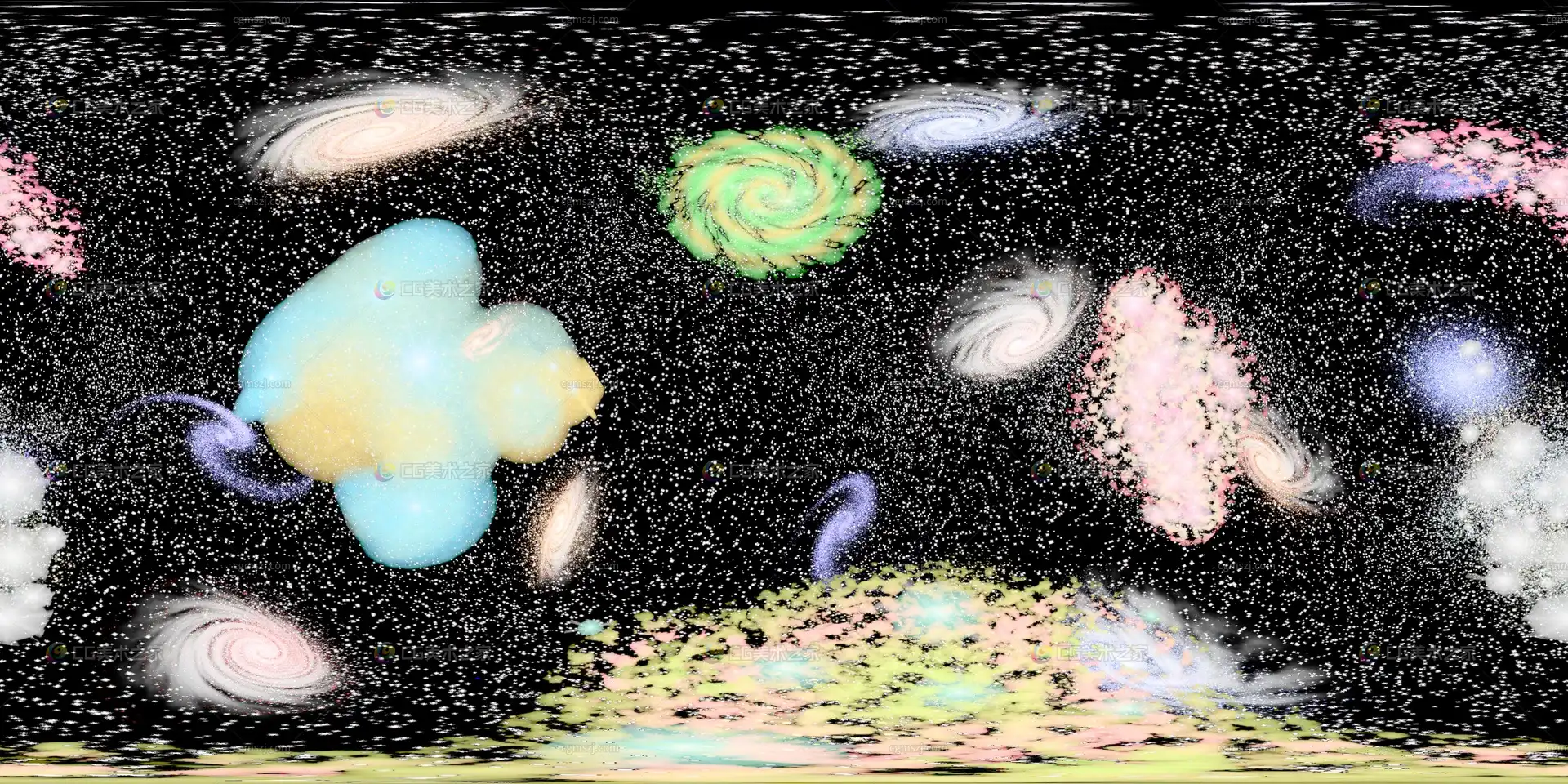 奇幻星空全景贴图