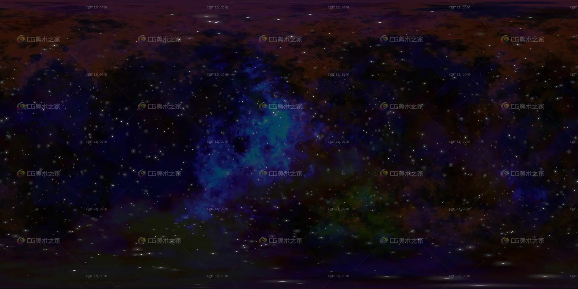 蓝色星云全景贴图