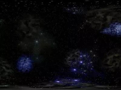 蓝紫星云星团全景贴图