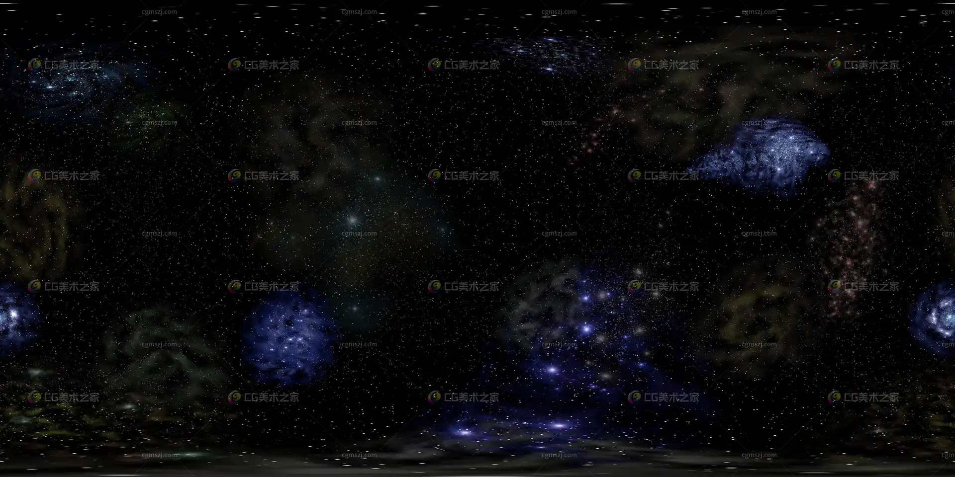 蓝紫星云星团全景贴图