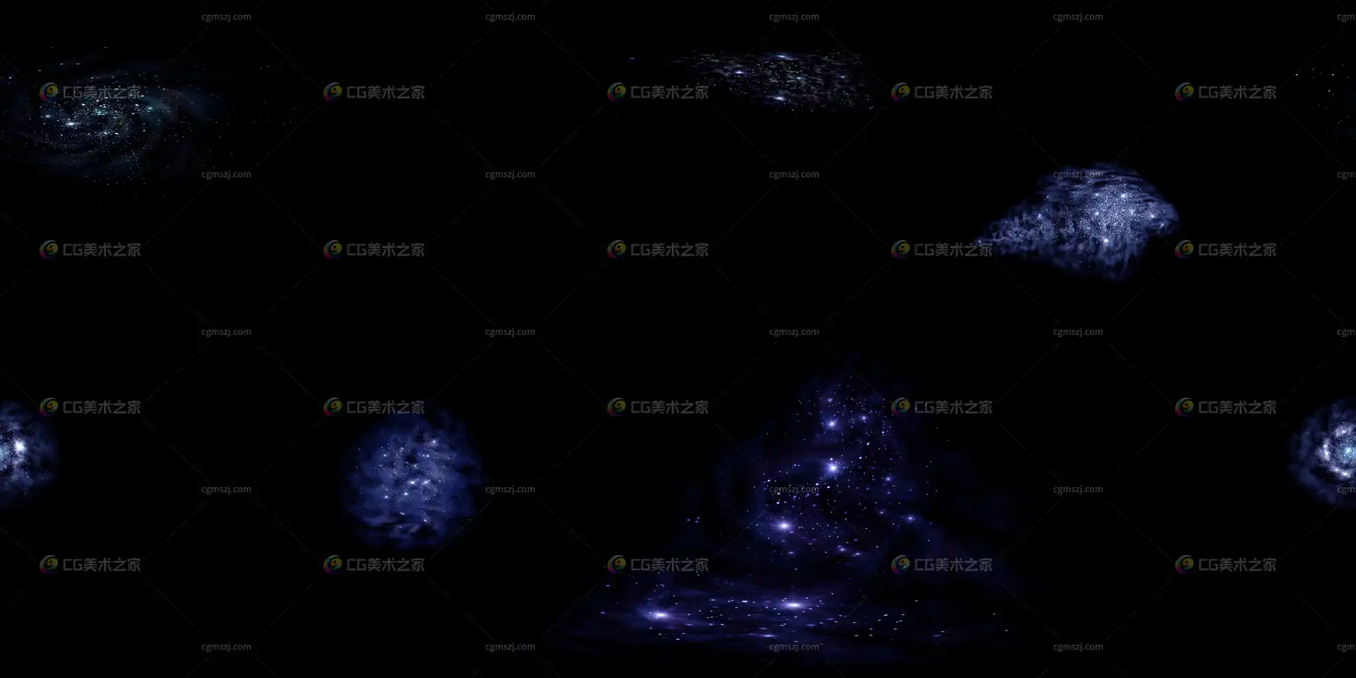 蓝色星团星云全景贴图