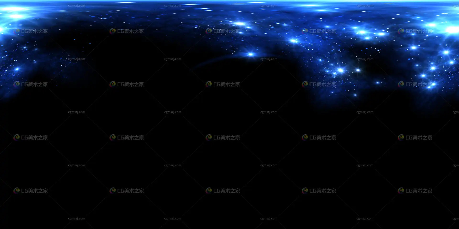 蓝色银河星系全景贴图