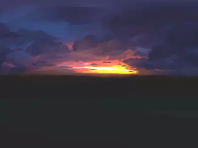 漫画卡通落日天空贴图