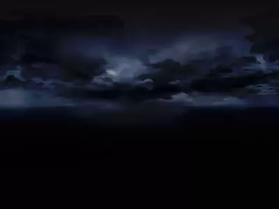 深夜天空漫画卡通全景贴图 