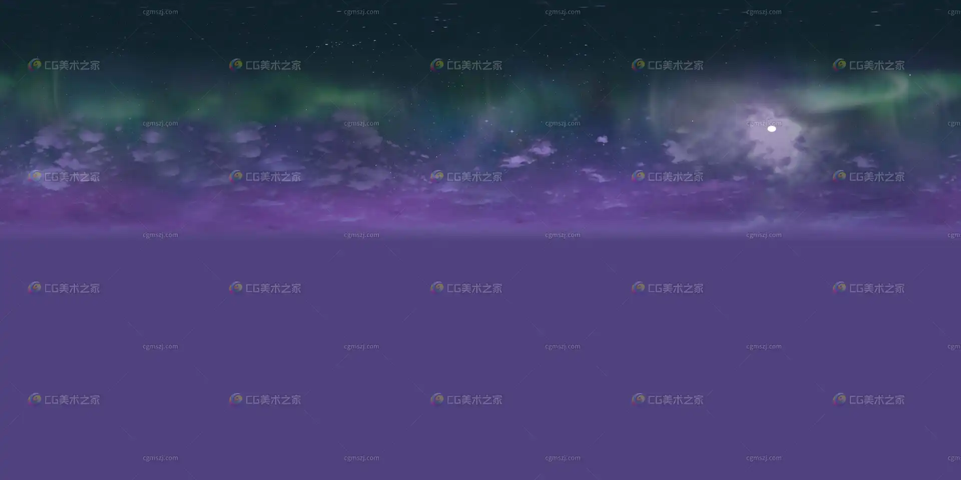 极光夜空卡通贴图