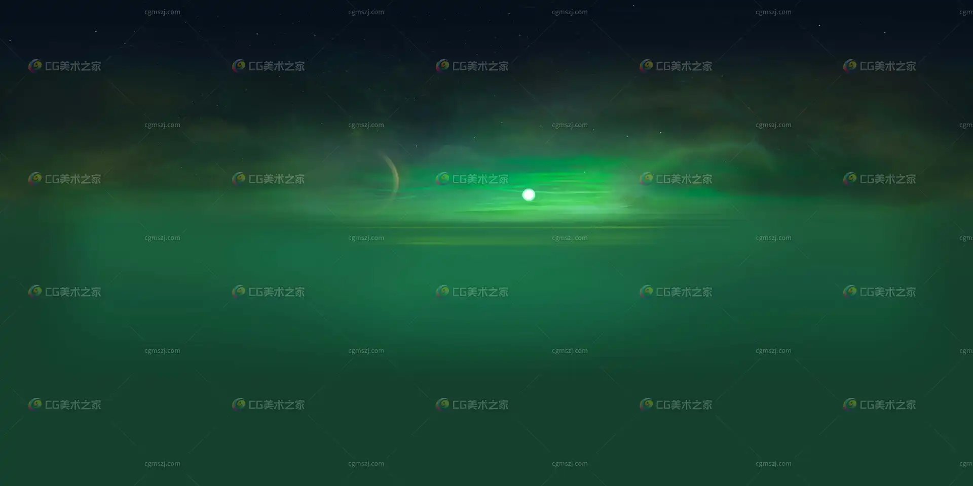 绿色极光梦幻场景贴图
