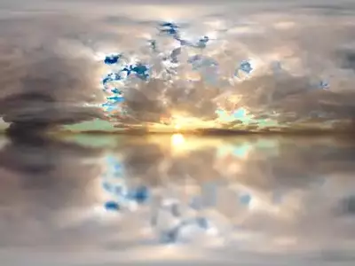 日出水面倒影贴图