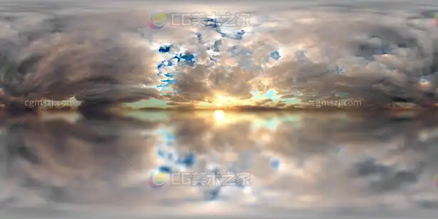日出水面倒影贴图