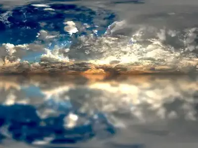 天空日落水面倒影贴图