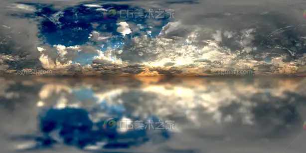 天空日落水面倒影贴图