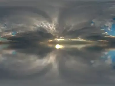 日出天空倒影全景贴图