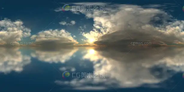 天空日出海面倒影贴图