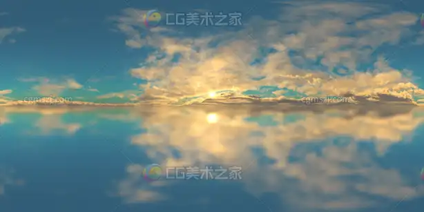日出天空海面倒影贴图