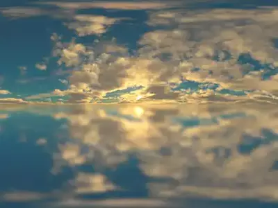 天空落日水面倒影贴图