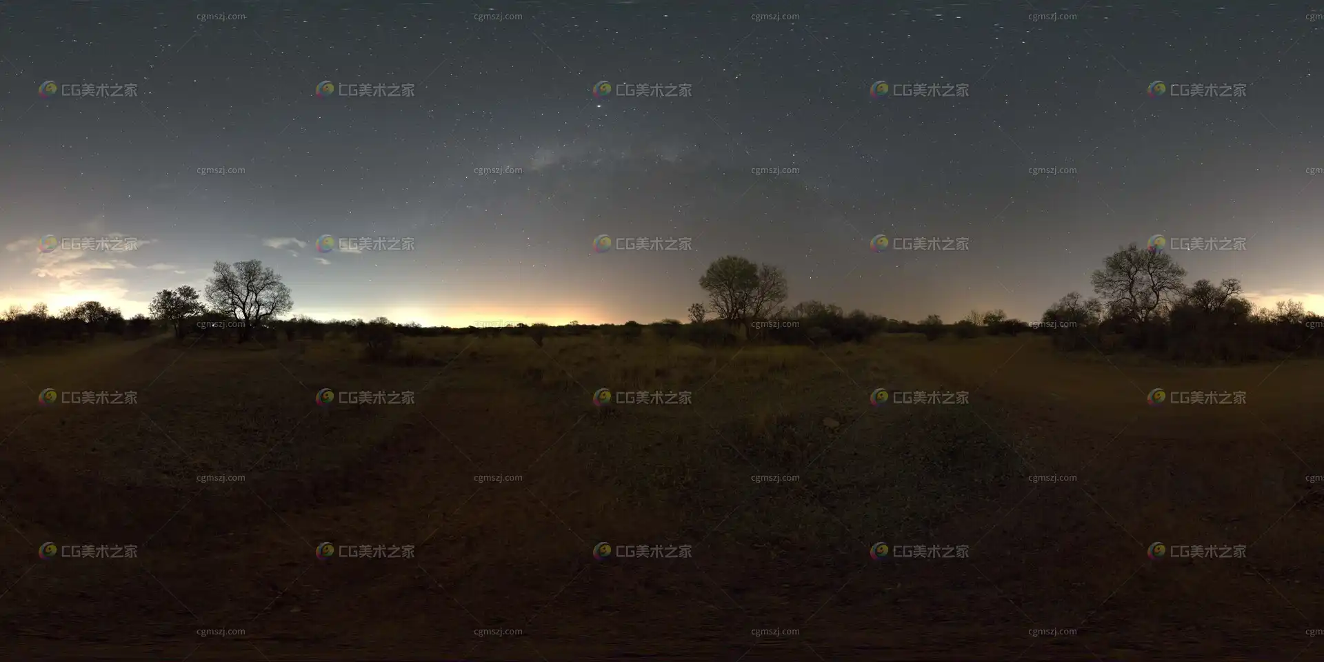 荒郊星空夜景贴图