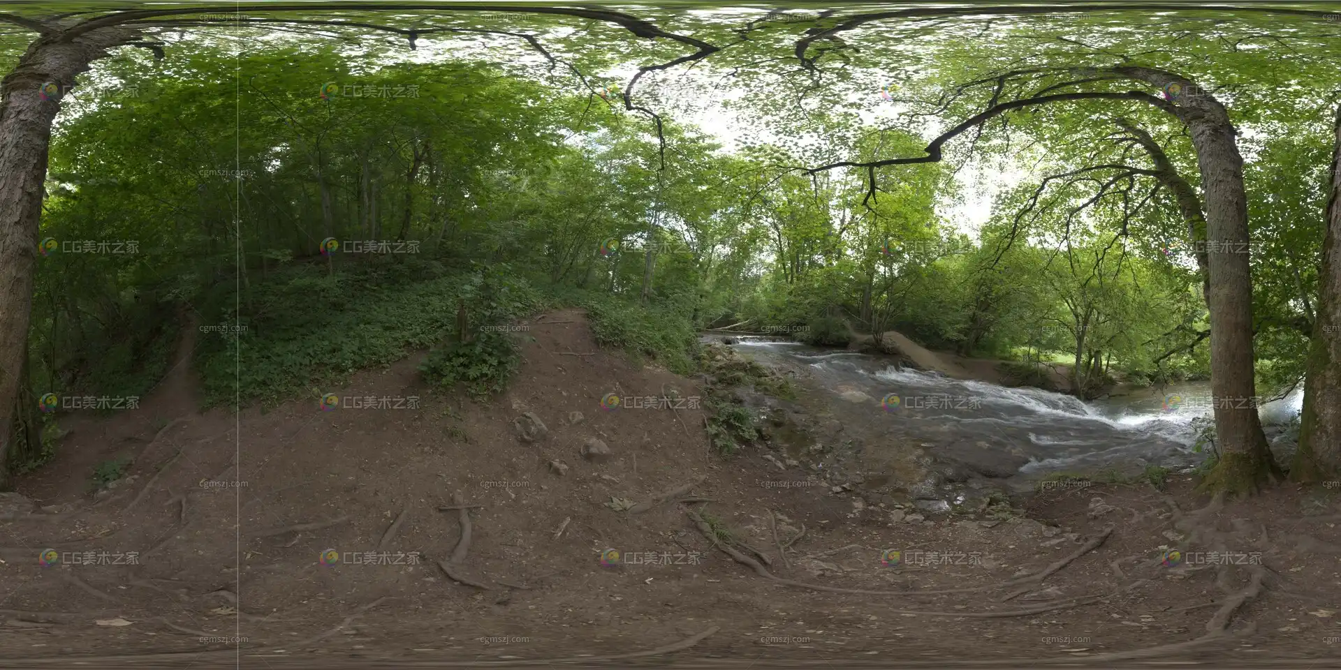 森林溪流景观贴图