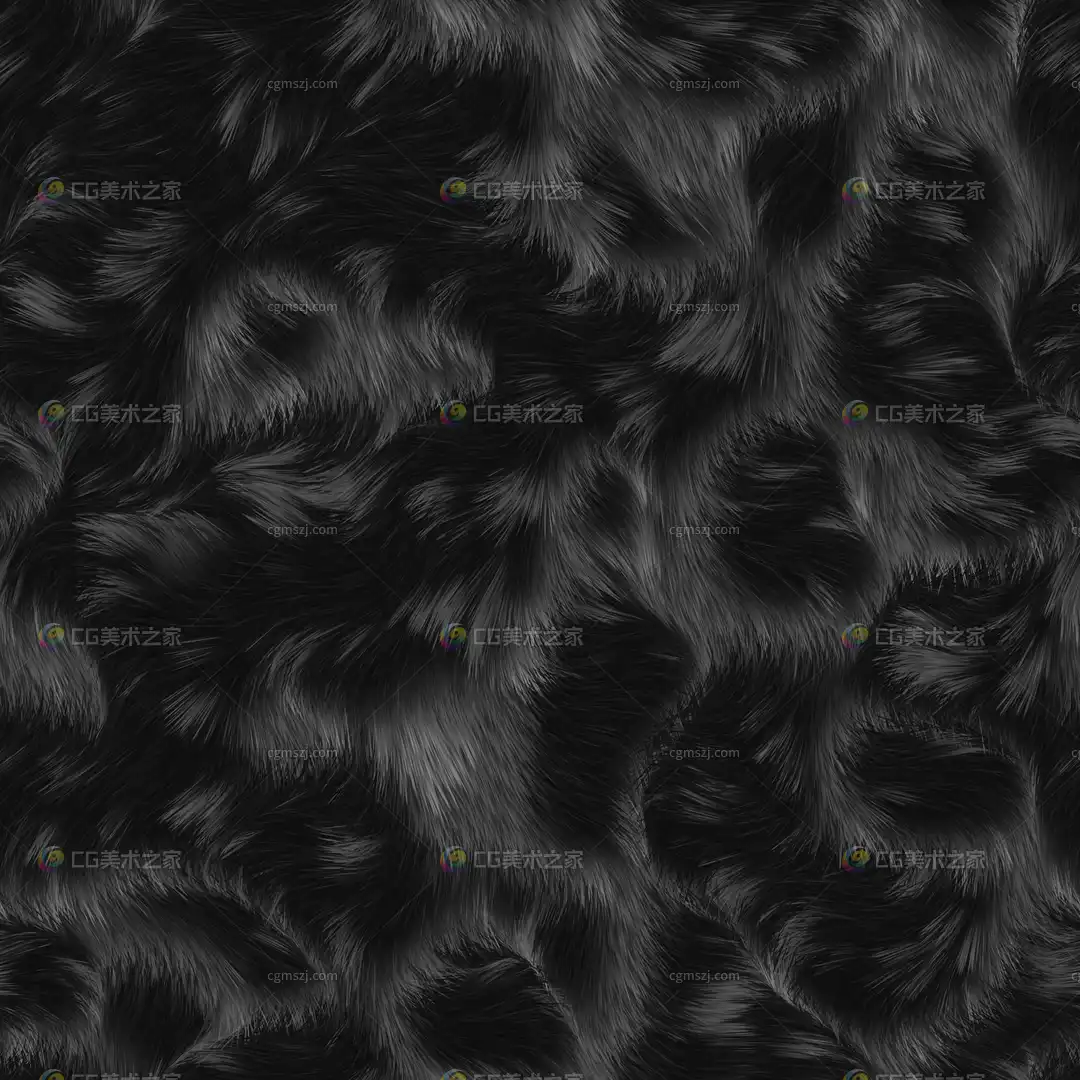 黑白色动物毛发纹理贴图