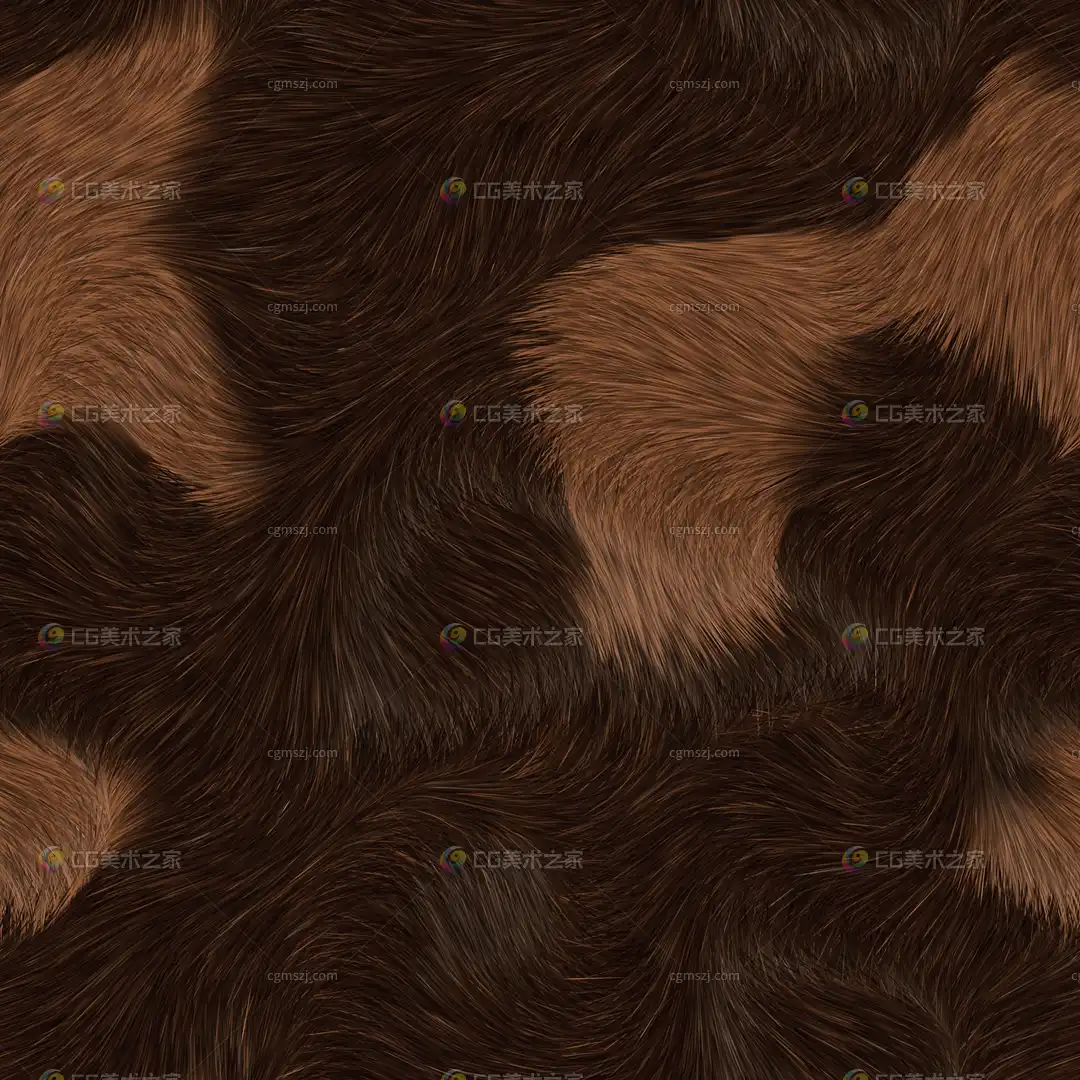 棕黑相间动物毛发纹理贴图