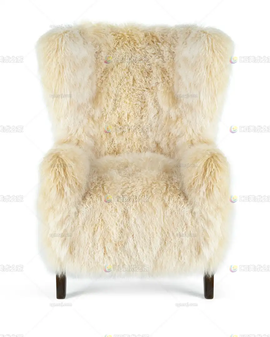 米黄色毛绒座椅贴图
