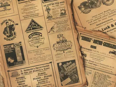 复古报刊广告页贴图