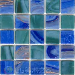 蓝绿色带棕纹马赛克贴图