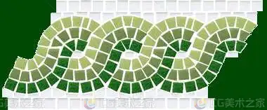 绿色系波浪纹马赛克贴图