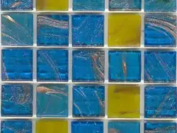 蓝黄色系带纹马赛克贴图
