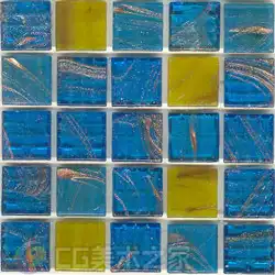 蓝黄色系带纹马赛克贴图