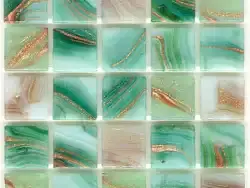 绿色系带棕纹马赛克贴图