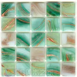 绿色系带棕纹马赛克贴图