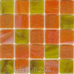 橙绿色混色马赛克贴图