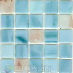 蓝白色系带纹马赛克贴图