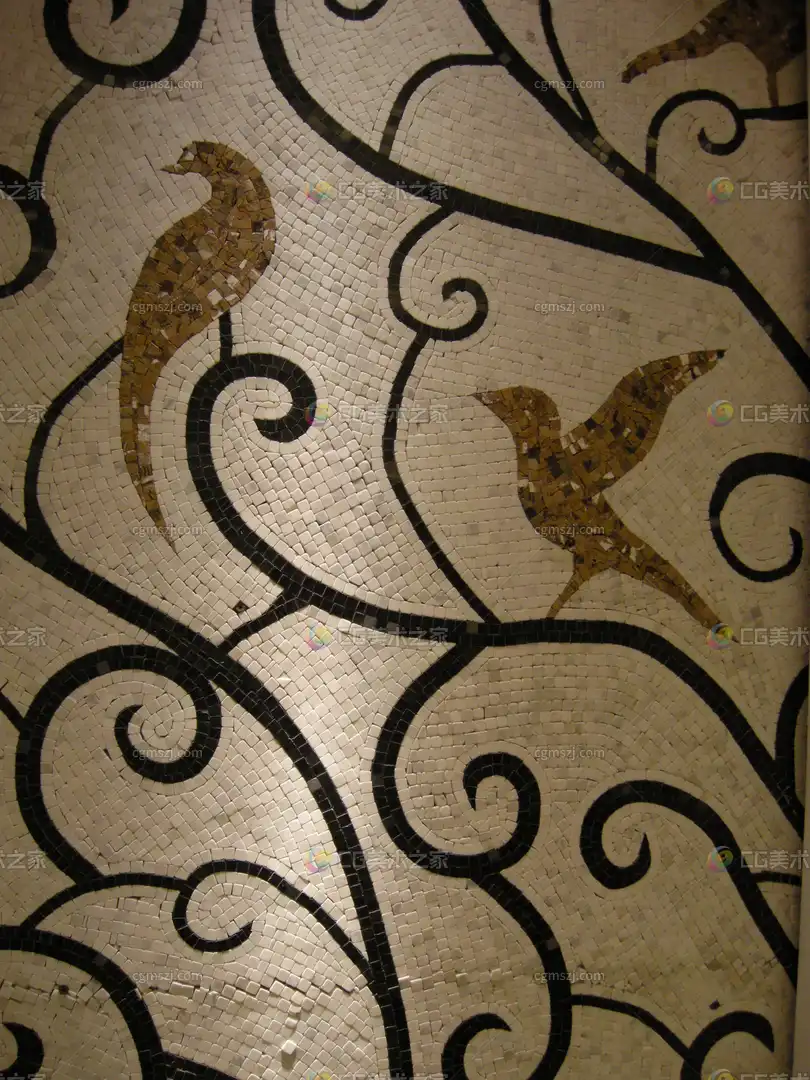 花鸟图案马赛克贴图