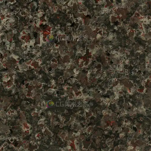 深绿底红白斑点石材贴图