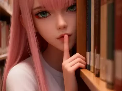 粉色头发二次元美女