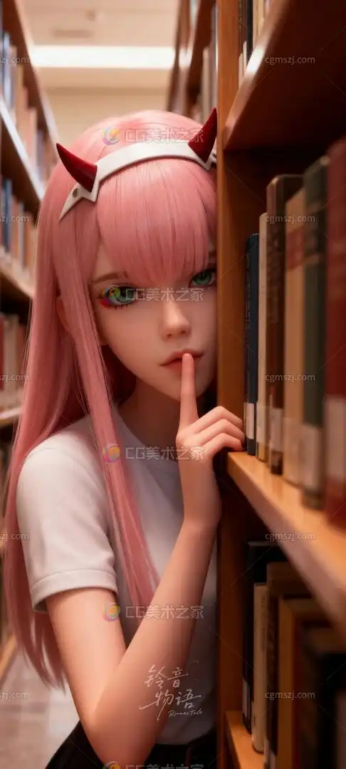 粉色头发二次元美女