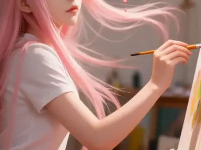 画画的二次元美女