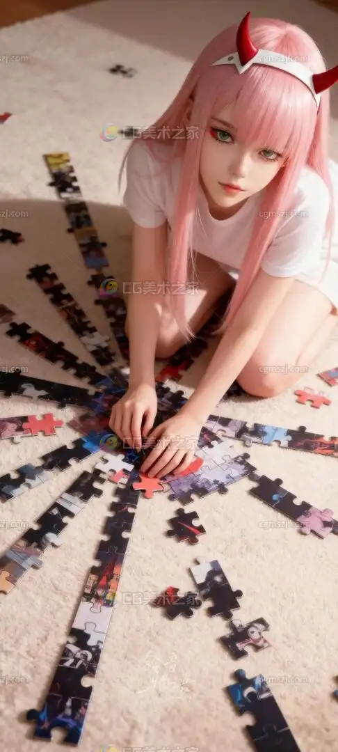 跪姿二次元美女