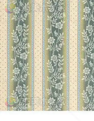 复古田园风条纹花卉布艺贴图