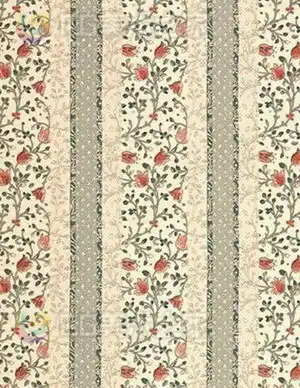 复古风花卉条纹布艺贴图