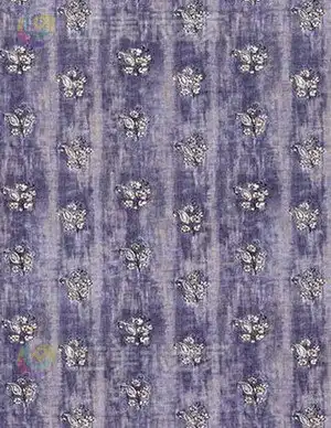 复古蓝紫色小花条纹布艺贴图
